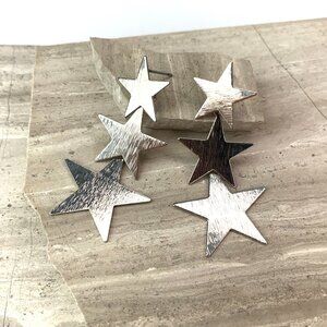 NEW~ Anthropologie Dangling Silver Star Earrings
